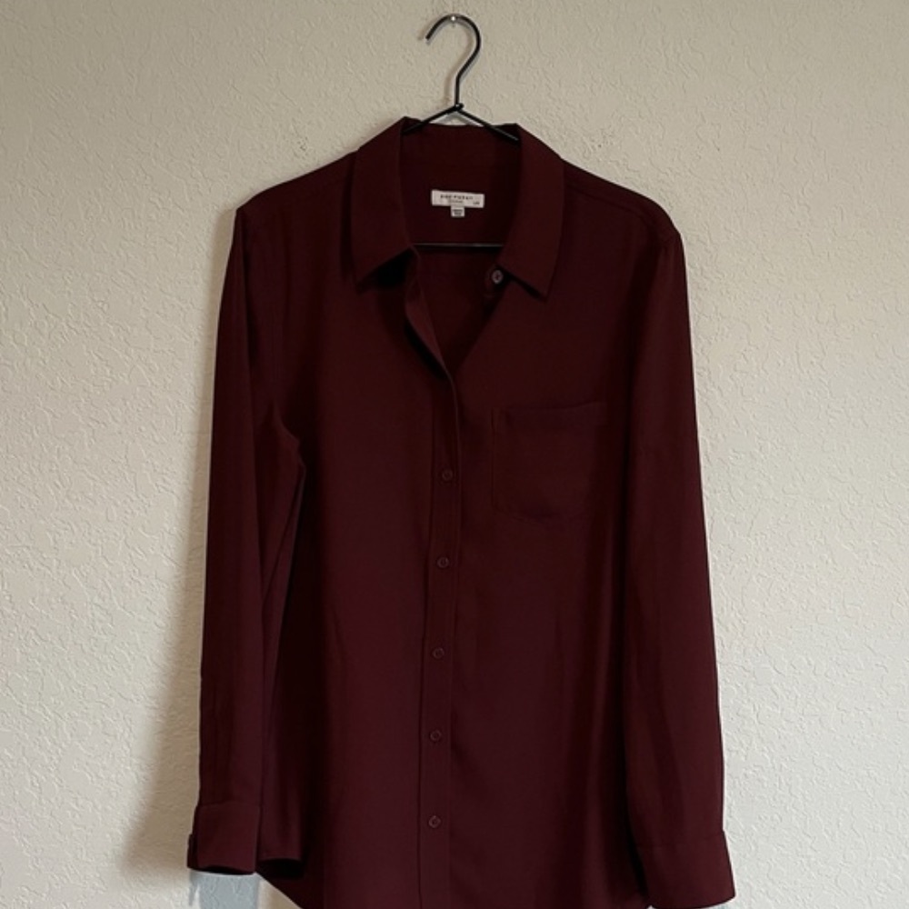 Men's Button-Up Shirt - Burgundy